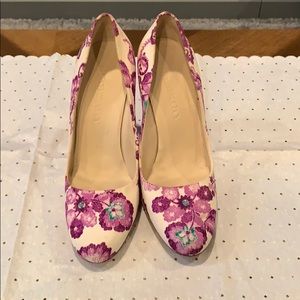 Burberry Purple/Teal/Cream Floral Pumps